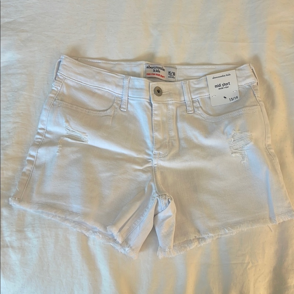 Abercrombie Kids White Jean Shorts Classic Style